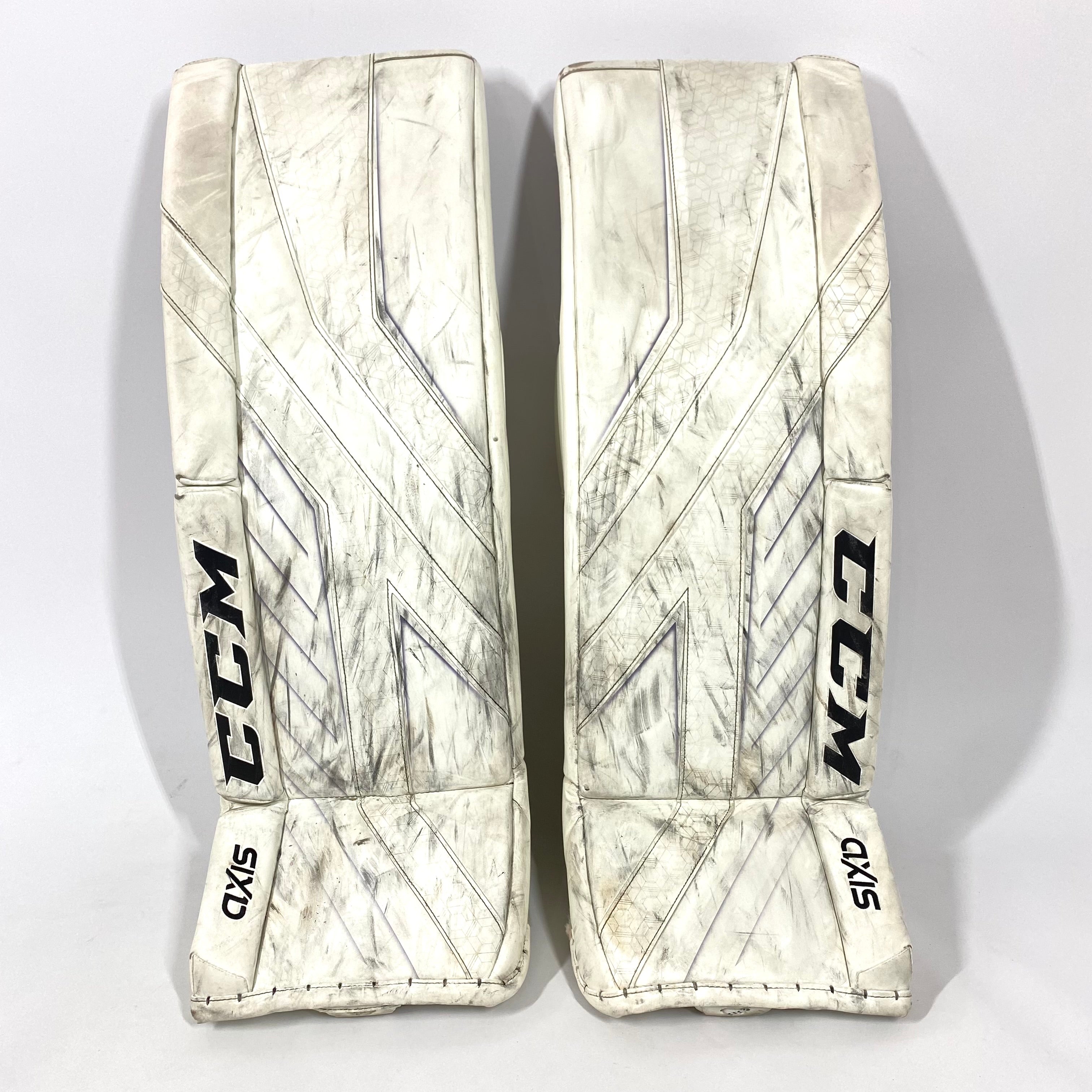 CCM AXIS - Jambières de gardien de but Pro Stock d'occasion (blanches)